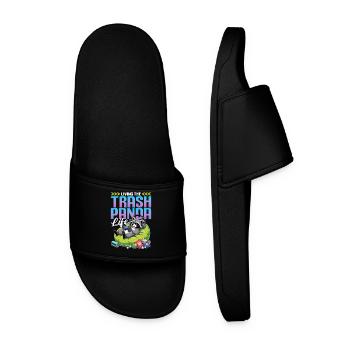 Gamer Gaming Cat Video Game - Men’s Pool Sliders - black - Front