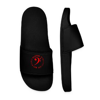 Bass Clef Red Keeping it Low Tone Musiker Geschenk - Männer Badelatschen - Schwarz - Vorne