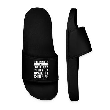 Thrift Shop Were Easy Call Shopping Love Thrifting - Männer Badelatschen - Schwarz - Vorne