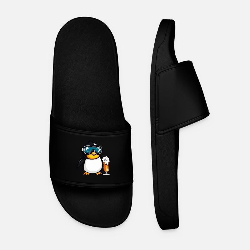 Penguin après-ski beer - Men’s Pool Sliders - black