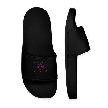 Smiling Sun Gradient Rainbow - Men’s Pool Sliders - black - Front