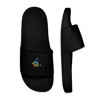 étoiles colorées étoile filante arc-en-ciel dégradé - Claquettes Homme - noir - Devant