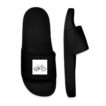 In the rhythm of the mountains: mountain biking & heartbeat - Men’s Pool Sliders - black - Front