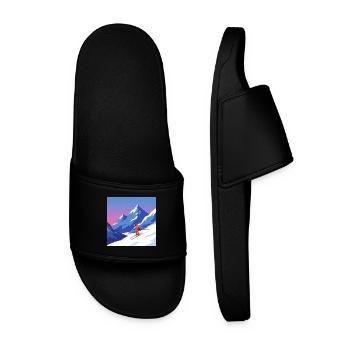 Skiing: fun and adventure in the mountains - Men’s Pool Sliders - black - Front