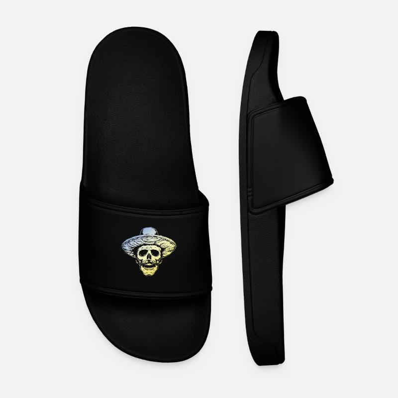 Mexikaner Skull - Männer Badelatschen - Schwarz