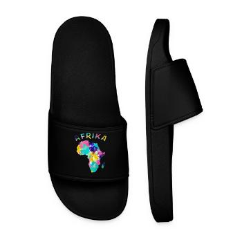 Afrika bunt - Männer Badelatschen - Schwarz - Vorne