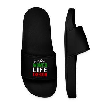 Women life freedom - Männer Badelatschen - Schwarz - Vorne
