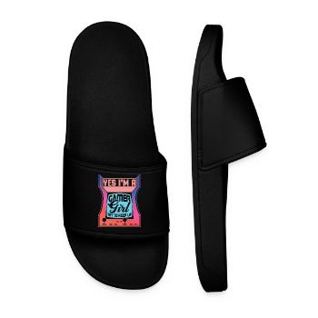 Oui, je suis une fille de joueur Essayez de suivre, Gaming Funny - Claquettes Homme - noir - Devant