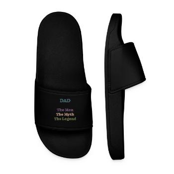Papa The Legend Father's Day Gift - Men’s Pool Sliders - black - Front