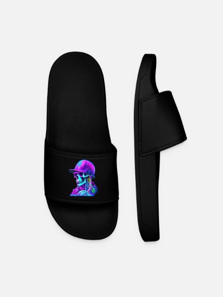 Skeleton with cap - Men’s Pool Sliders - black