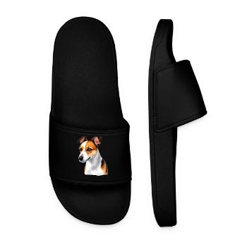 Jack Russel - Männer Badelatschen - Schwarz - Vorne