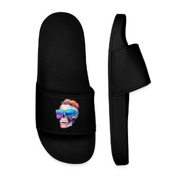 Totenkopf - Männer Badelatschen - Schwarz - Vorne