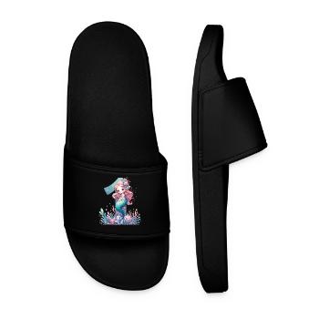1 an sirène mignon cadeau d’anniversaire - Claquettes Homme - noir - Devant