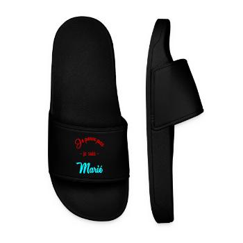 JE PEUX PAS. MARIE. FUTUR MARIE. - Claquettes Homme - noir - Devant