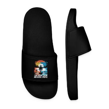 Drôle de dicton pour les pêcheurs en kayak - Claquettes Homme - noir - Devant