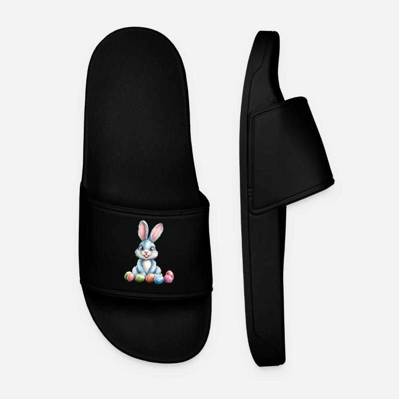 Osterhase - Männer Badelatschen - Schwarz