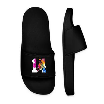 14TH BIRTHDAY BASKETBALL NUMBER 14 - Men’s Pool Sliders - black - Front