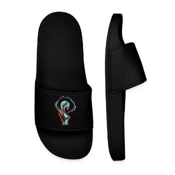 Colorful woman - Men’s Pool Sliders - black - Front