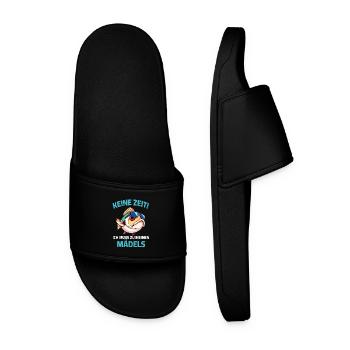 Fish Fisherman Angler Fishing Sayings Aquarist - Men’s Pool Sliders - black - Front