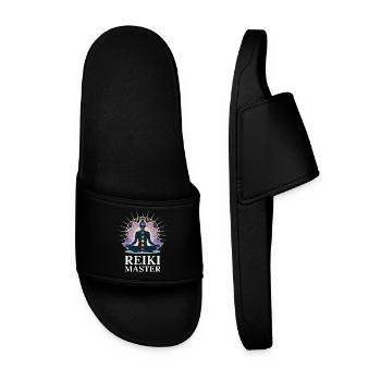 Reiki Master Chakra Energy Holistic - Men’s Pool Sliders - black - Front