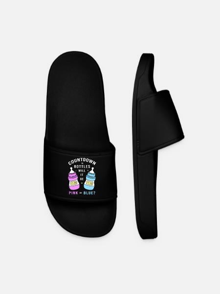 Gender Reveal New Year - Men’s Pool Sliders - black