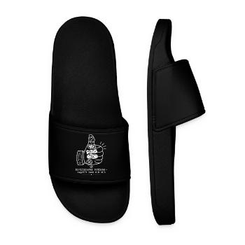 Zertifizierter Gutfinder, DIN Norm Satire - Männer Badelatschen - Schwarz - Vorne