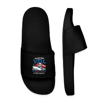 Llama Not Drama Party Saying - Men’s Pool Sliders - black - Front