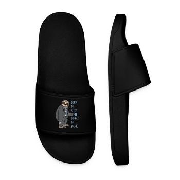 Sloth Suit Sloth Born To Sleep Forced To Work - Men’s Pool Sliders - black - Front