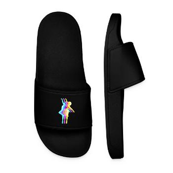 Curly hair dancer - Men’s Pool Sliders - black - Front