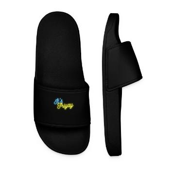 It's Friyay néon police turquoise jaune - Weekendvibes - Claquettes Homme - noir - Devant