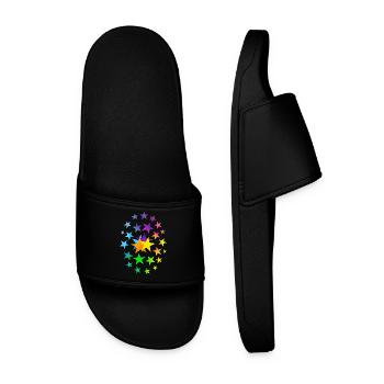 STARS asterisks many stars - Men’s Pool Sliders - black - Front