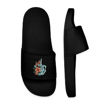 Illustration de la main d’un squelette floral - Claquettes Homme - noir - Devant