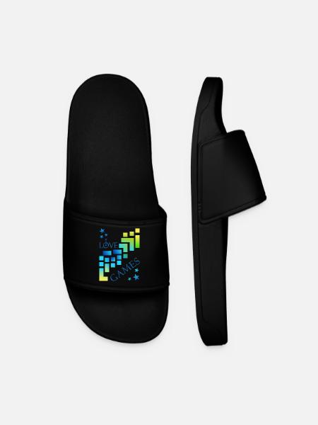 I love games - Men’s Pool Sliders - black