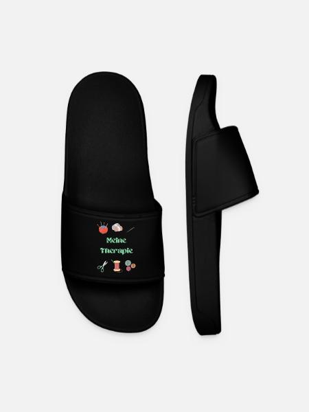 My therapy: crochet & sewing - Men’s Pool Sliders - black