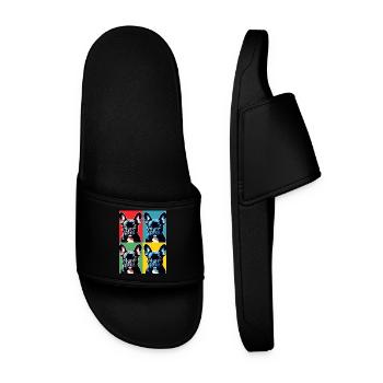 French Bulldog - Französische Bulldogge - Pop Art - Men’s Pool Sliders - black - Front