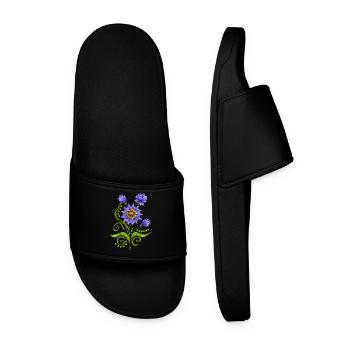 Flowers - Men’s Pool Sliders - black - Front