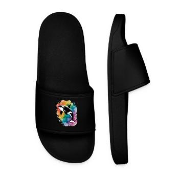 Rainbow Orca: Majesty of the Seas - Men’s Pool Sliders - black - Front