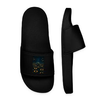 Surreal Ocean of Eyes Midnight Cruise - Men’s Pool Sliders - black - Front