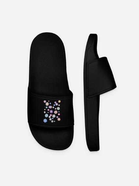 Flower Power Peace & Power Unisex - Männer Badelatschen - Schwarz