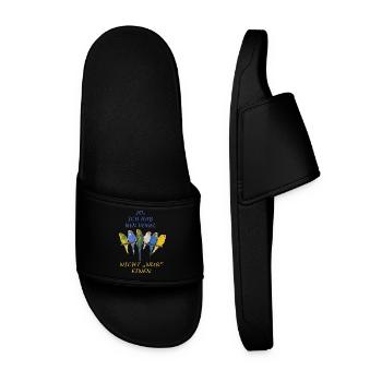 Saying Birds Budgie - Men’s Pool Sliders - black - Front