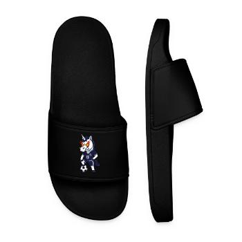 Angry Unicorn Football Fan Jersey 13 - Men’s Pool Sliders - black - Front