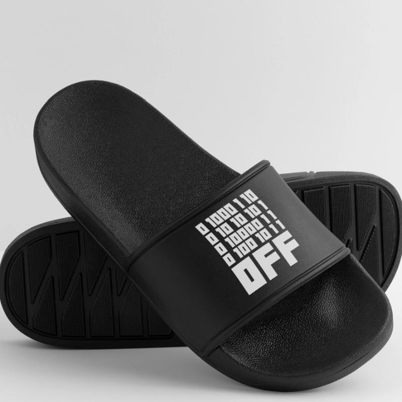 Binary Code F**k OFF – Humour Nerd & Geek Code Claquettes Homme