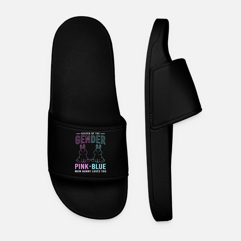 Expectant Mom Easter Gender Reveal - Men’s Pool Sliders - black