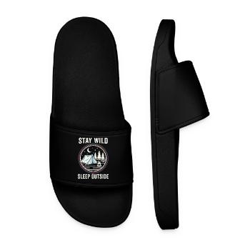 Stay Wild Sleep Outside - Men’s Pool Sliders - black - Front