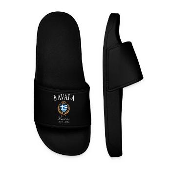 Couronne des armoiries de Kavala Grèce – Souvenir de voyage - Claquettes Homme - noir - Devant