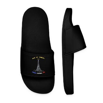 Allez les Français – French Football Era Style Vin - Claquettes Homme - noir - Devant