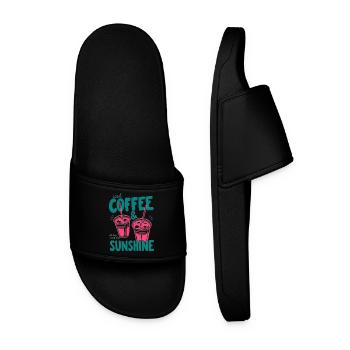 Sunshine Iced Coffee Vibes - Men’s Pool Sliders - black - Front
