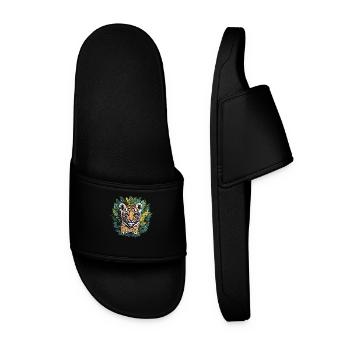 Tiger cub in the jungle - Men’s Pool Sliders - black - Front