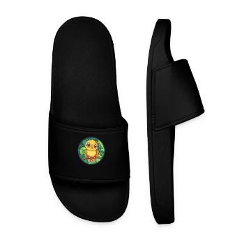 Oiseau jaune dans la jungle - Claquettes Homme - noir - Devant