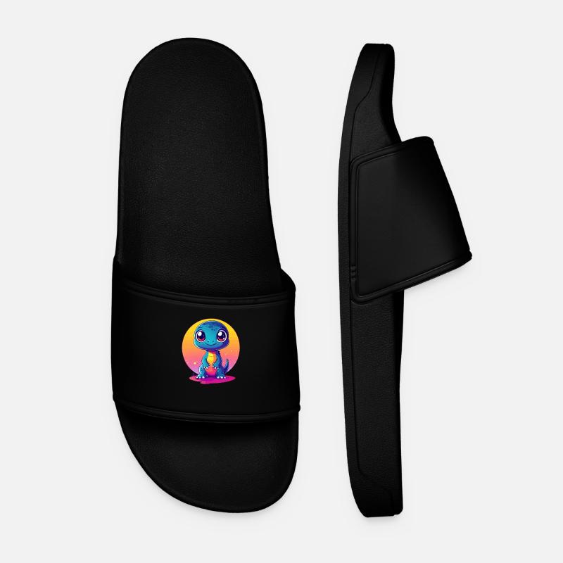 Dino at sunset - Men’s Pool Sliders - black